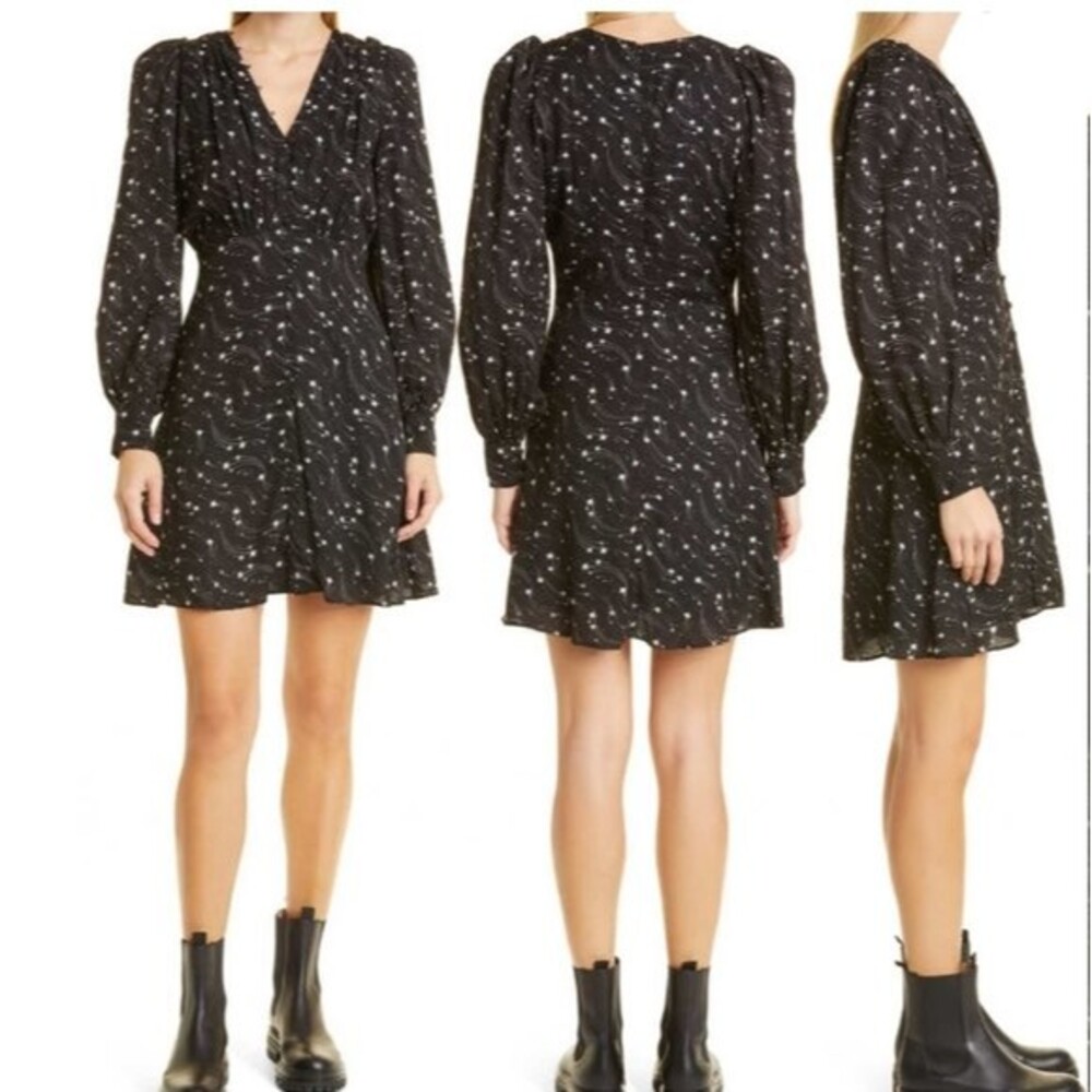 Ted Baker London Gemmi Floral Print Long Sleeve Mini Dress size 0- US 00